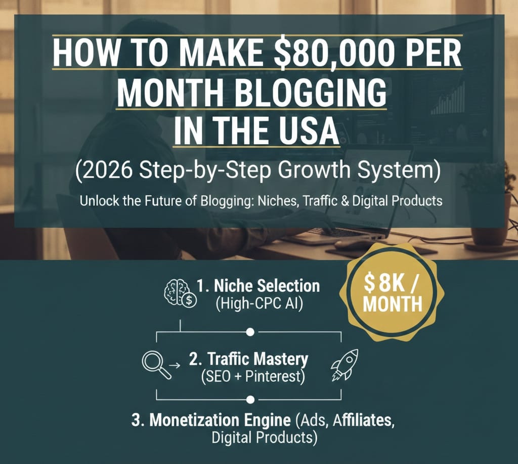How to Make $8,000 Per Month Blogging in the USA (2026 Step-by-Step Growth System)
