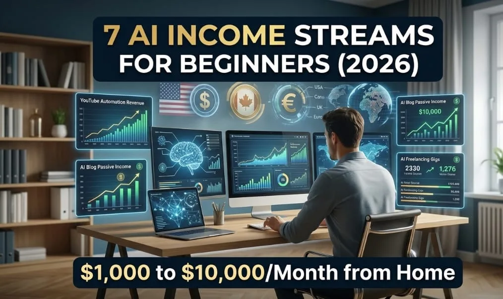 7 AI Income Streams That Are Making Beginners $1,000 to $10,000/Month in 2026